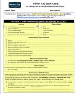 2027 Medical Form